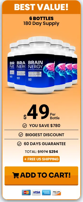 Brainergy™ 6-bottle best value — 180-day supply $49 per bottle free shipping